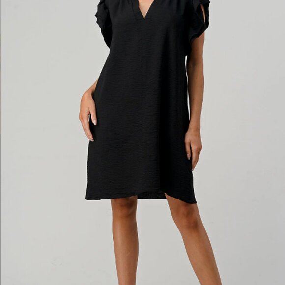 Summer A Line Dress - With Flutter Sleeve in Black - NWT - Picture 6 of 6